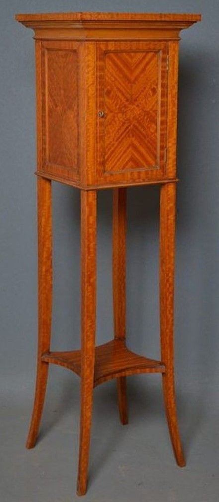 An Unusual Satinwood Stand, Having Boxwood And Ebony String Inlay To Top.