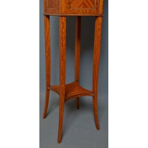 An Unusual Satinwood Stand, Having Boxwood And Ebony String Inlay To Top.