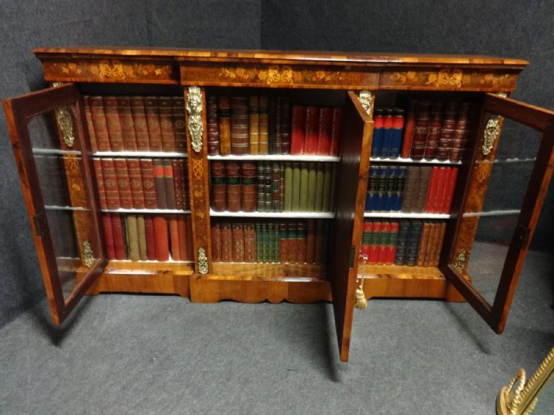 Outstanding Burr Walnut & Marquetry Credenza