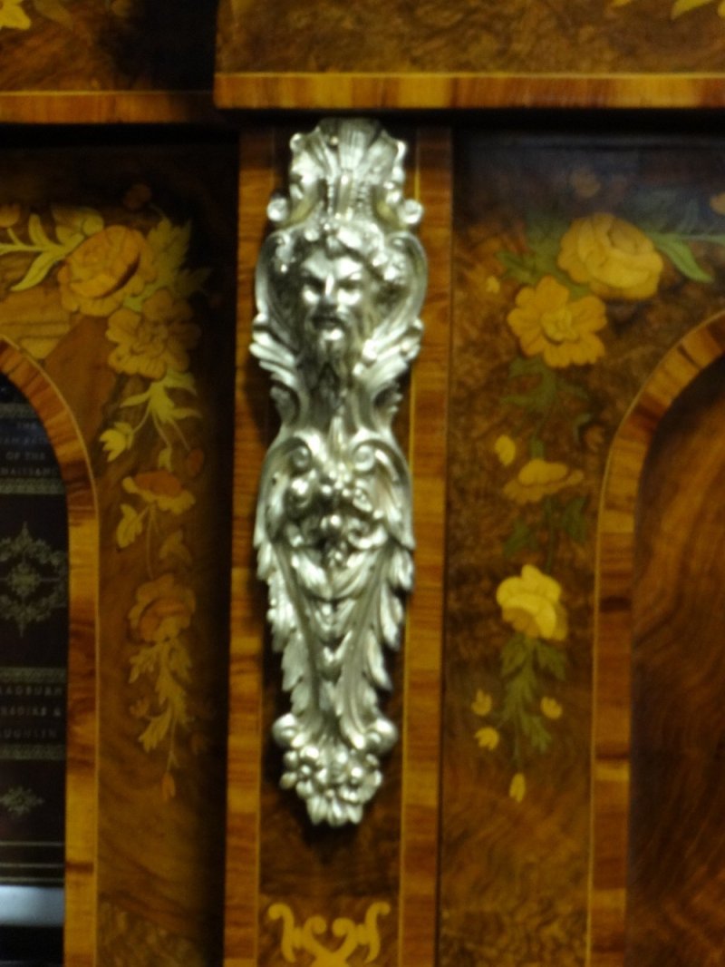 Outstanding Burr Walnut & Marquetry Credenza