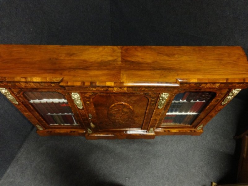 Outstanding Burr Walnut & Marquetry Credenza