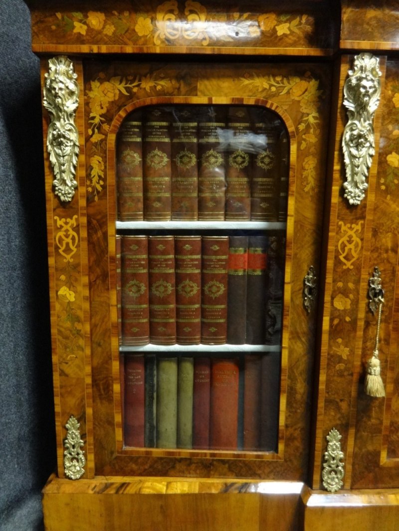 Outstanding Burr Walnut & Marquetry Credenza