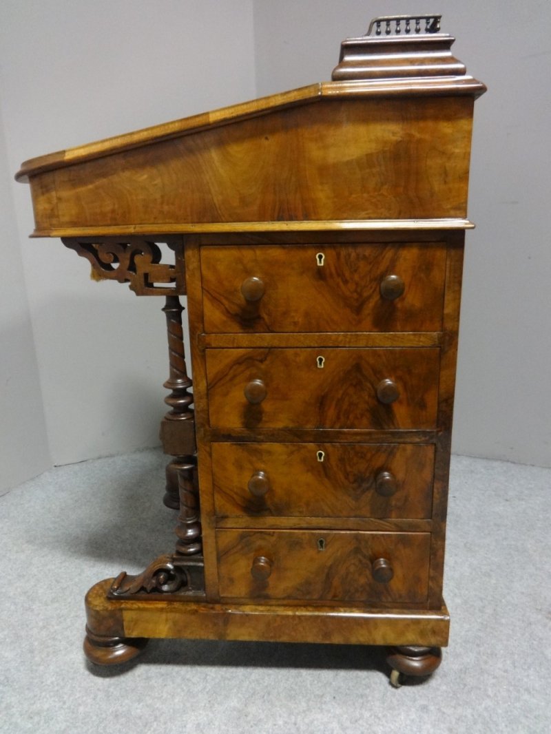 Top Quality Inlaid Burr Walnut Davenport Desk
