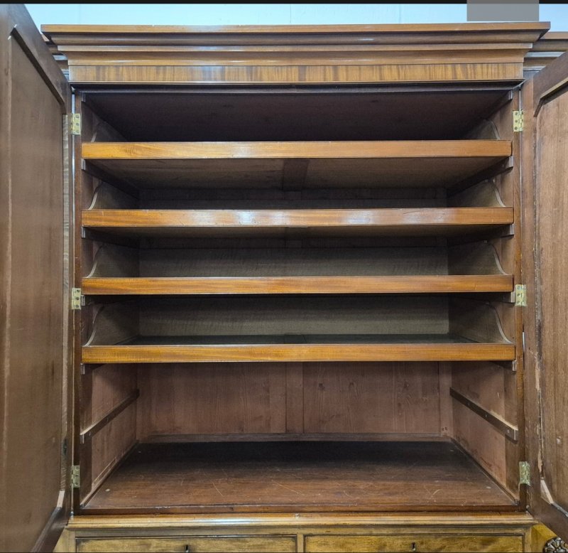 Georgian mahogany breakfront wardrobe