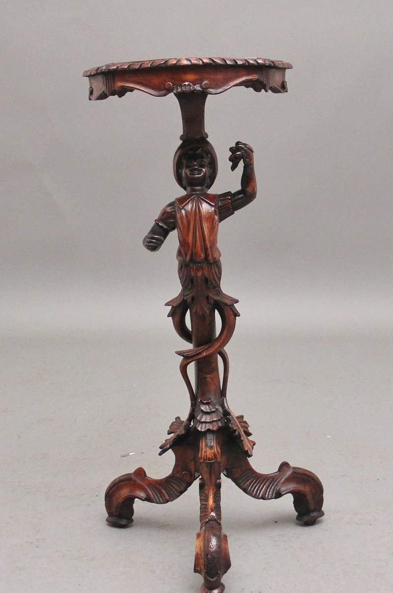 19th Century Italian carved walnut torcher