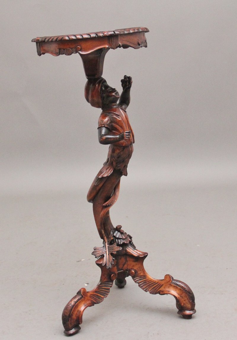 19th Century Italian carved walnut torcher