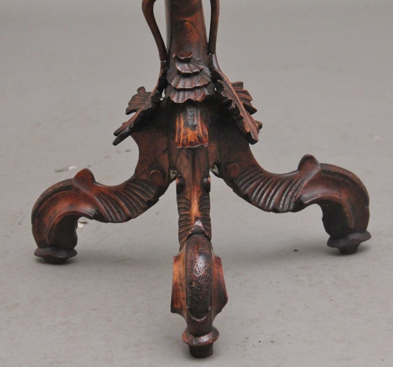 19th Century Italian carved walnut torcher