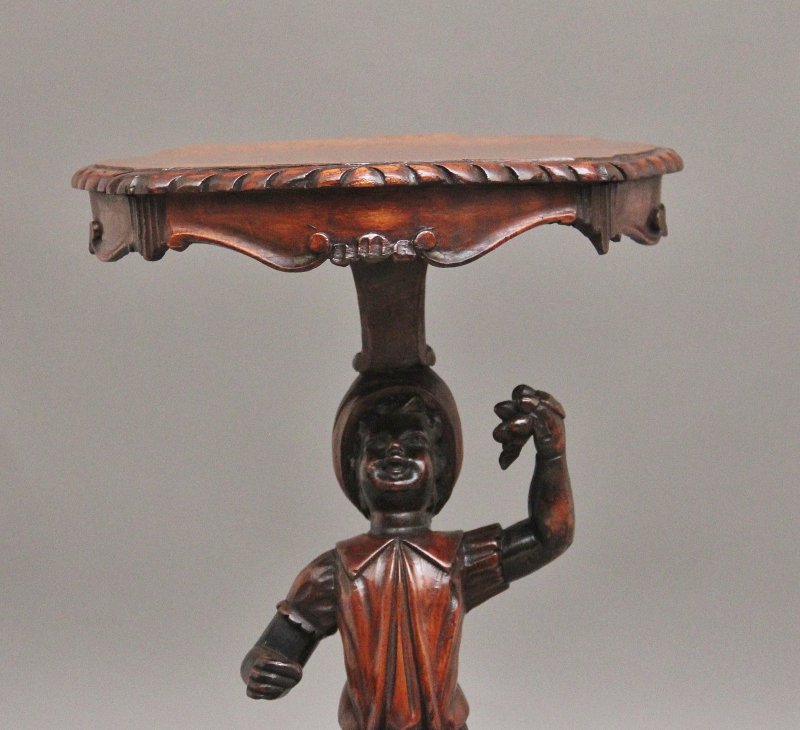 19th Century Italian carved walnut torcher