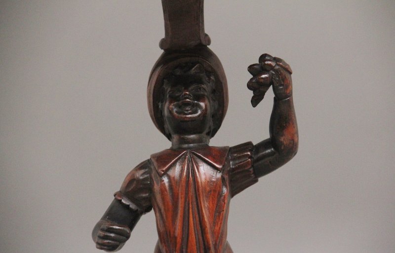 19th Century Italian carved walnut torcher