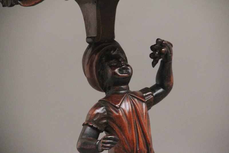 19th Century Italian carved walnut torcher