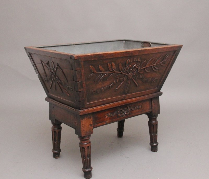18th Century French walnut wine cooler