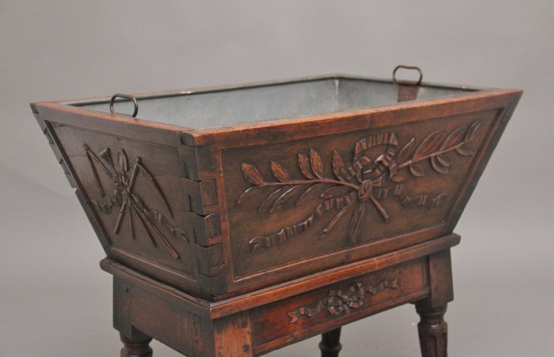 18th Century French walnut wine cooler