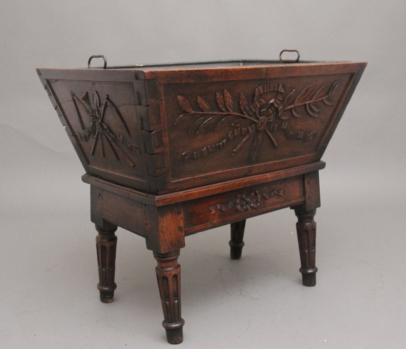 18th Century French walnut wine cooler