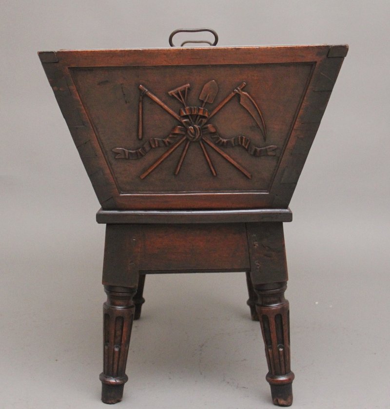 18th Century French walnut wine cooler