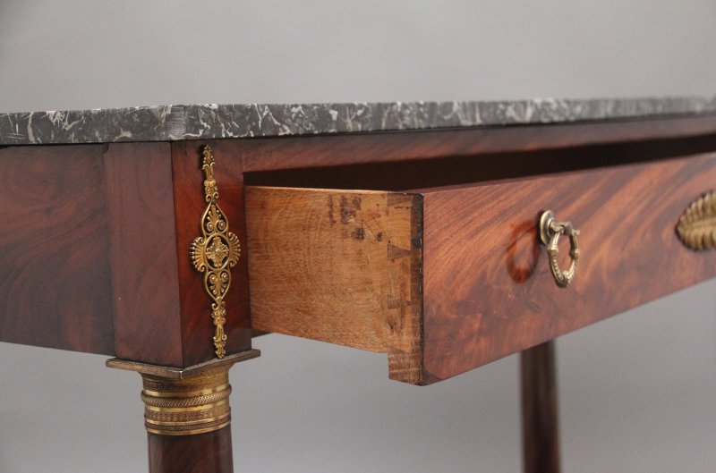 19th Century marble top mahogany console table