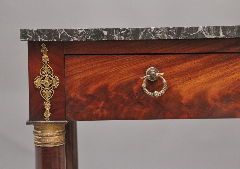 19th Century marble top mahogany console table