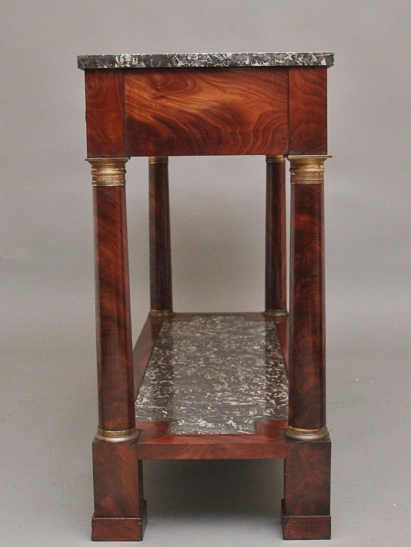19th Century marble top mahogany console table