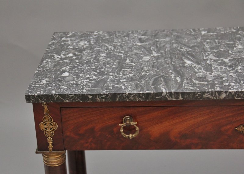 19th Century marble top mahogany console table