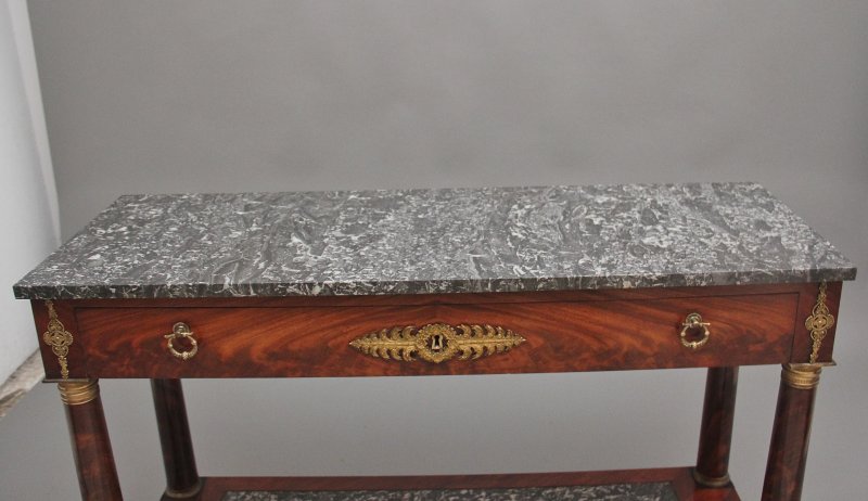 19th Century marble top mahogany console table