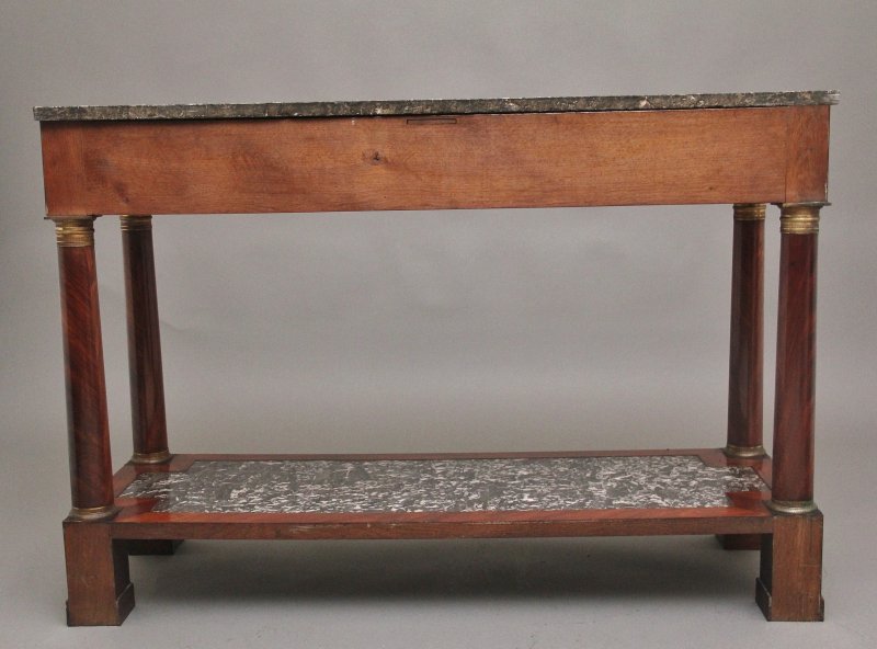 19th Century marble top mahogany console table