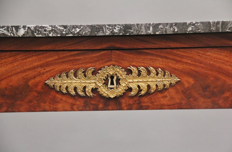 19th Century marble top mahogany console table