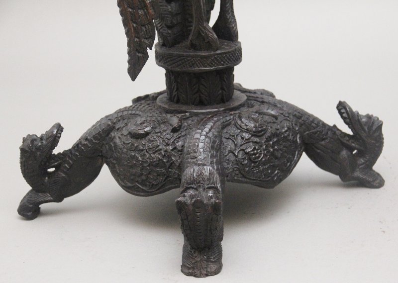 Pair 19th Century Anglo Indian carved torchers