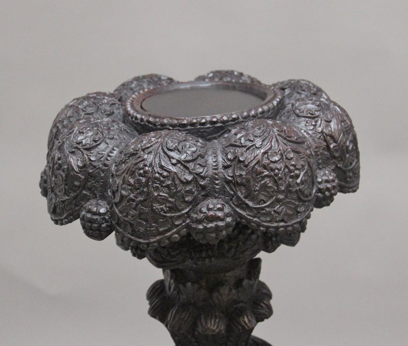 Pair 19th Century Anglo Indian carved torchers