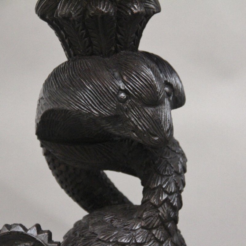 Pair 19th Century Anglo Indian carved torchers