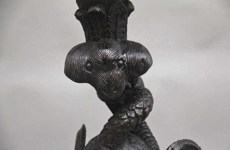 Pair 19th Century Anglo Indian carved torchers