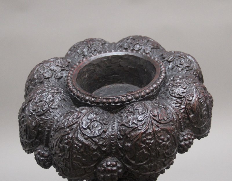 Pair 19th Century Anglo Indian carved torchers