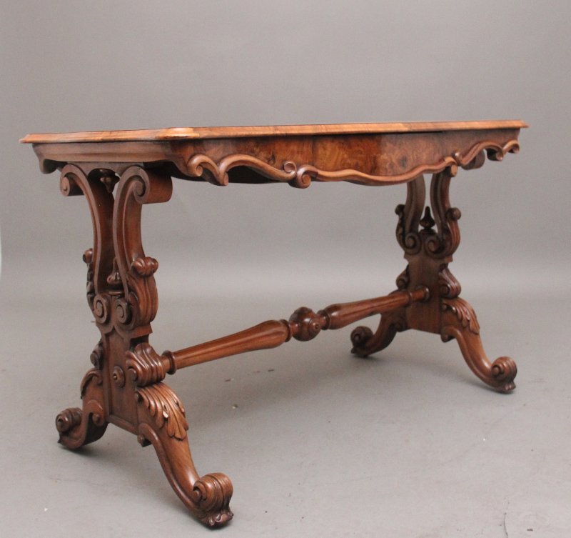 19th Century burr walnut centre table