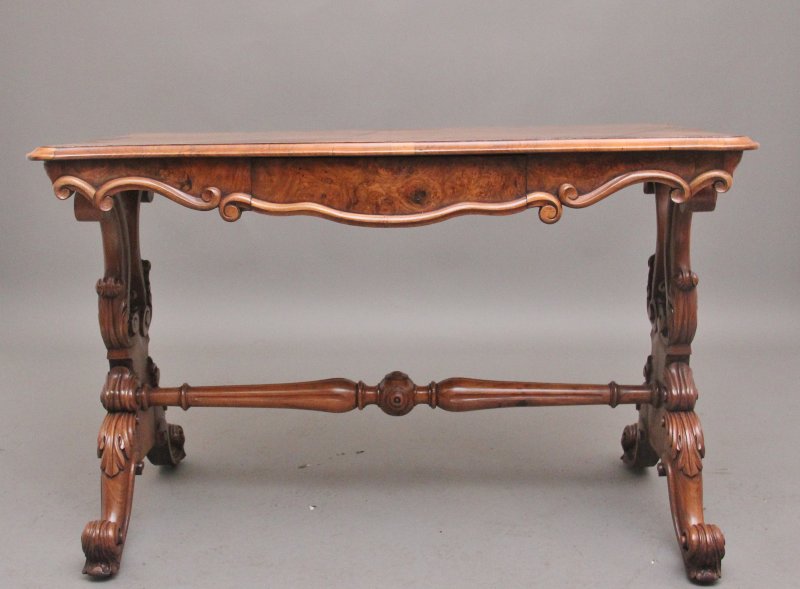 19th Century burr walnut centre table