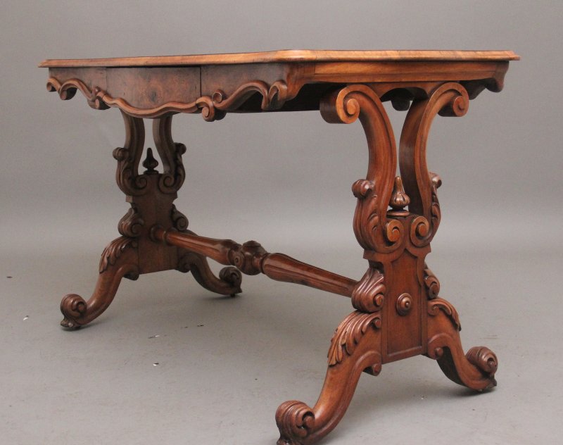 19th Century burr walnut centre table
