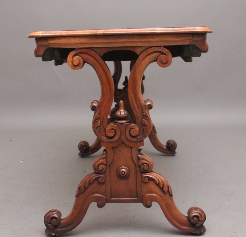 19th Century burr walnut centre table