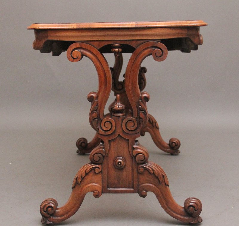 19th Century burr walnut centre table