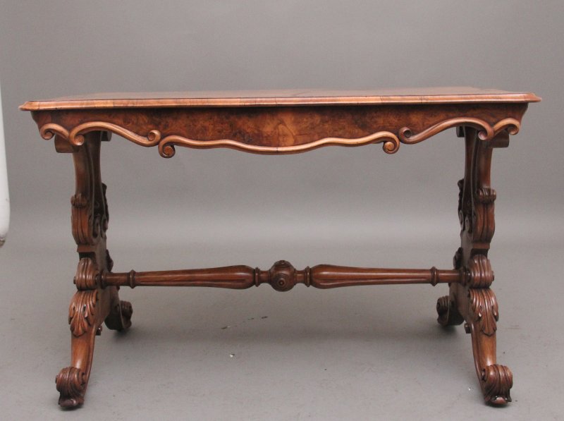 19th Century burr walnut centre table