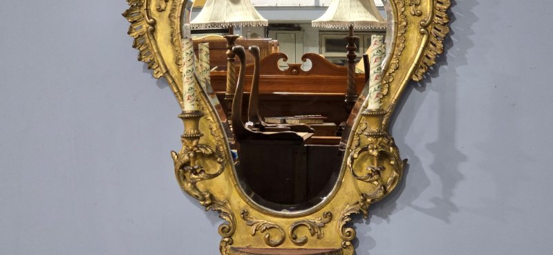 Excellent Gilt Girondelle Wall Mirror
