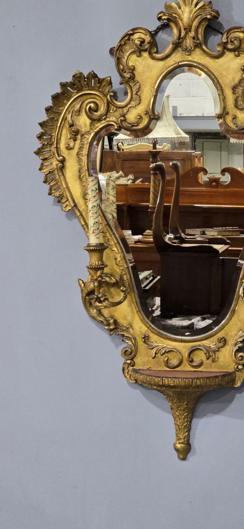 Excellent Gilt Girondelle Wall Mirror