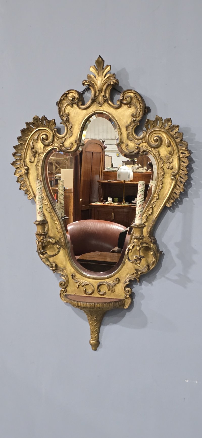 Excellent Gilt Girondelle Wall Mirror
