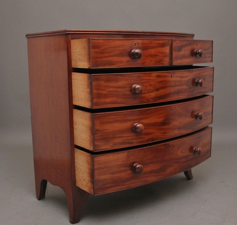 Early 19th Century mahogany bowfront chest