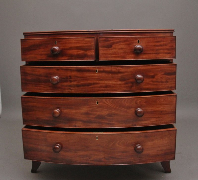 Early 19th Century mahogany bowfront chest