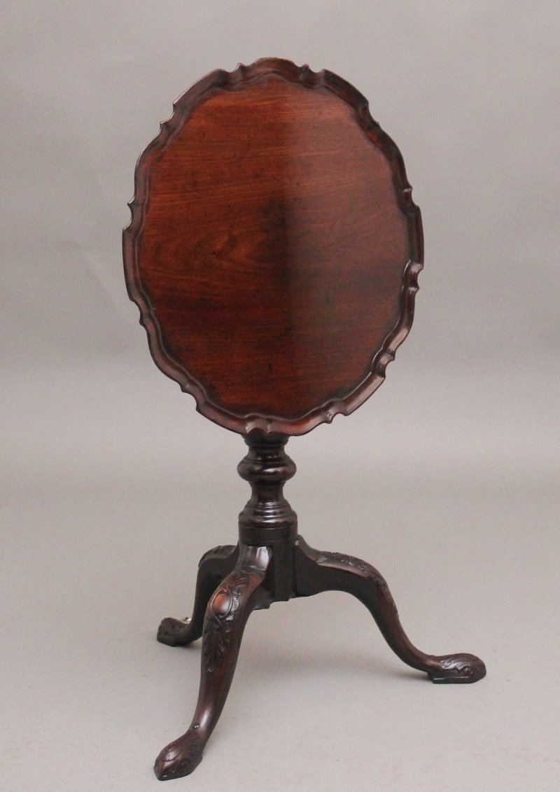 18th Century carved mahogany tripod table