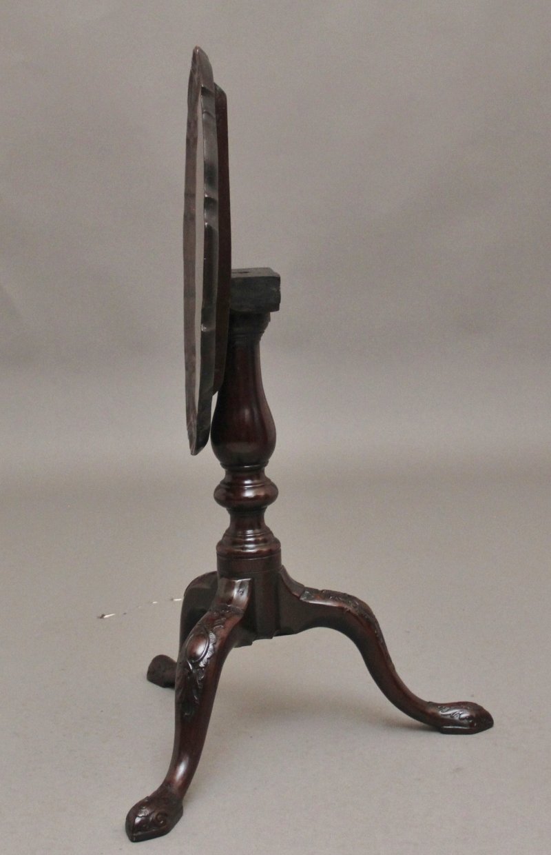 18th Century carved mahogany tripod table