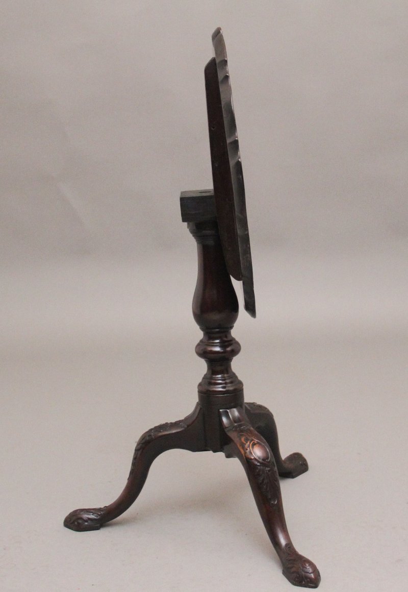 18th Century carved mahogany tripod table