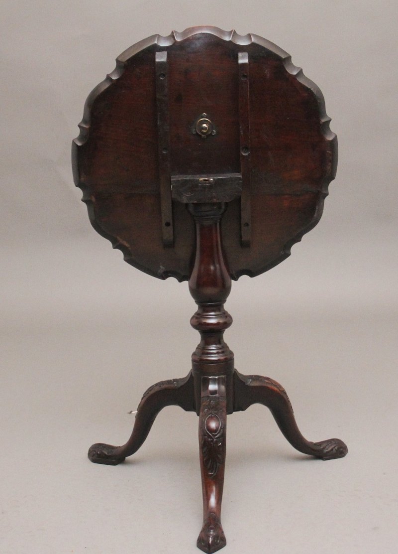 18th Century carved mahogany tripod table
