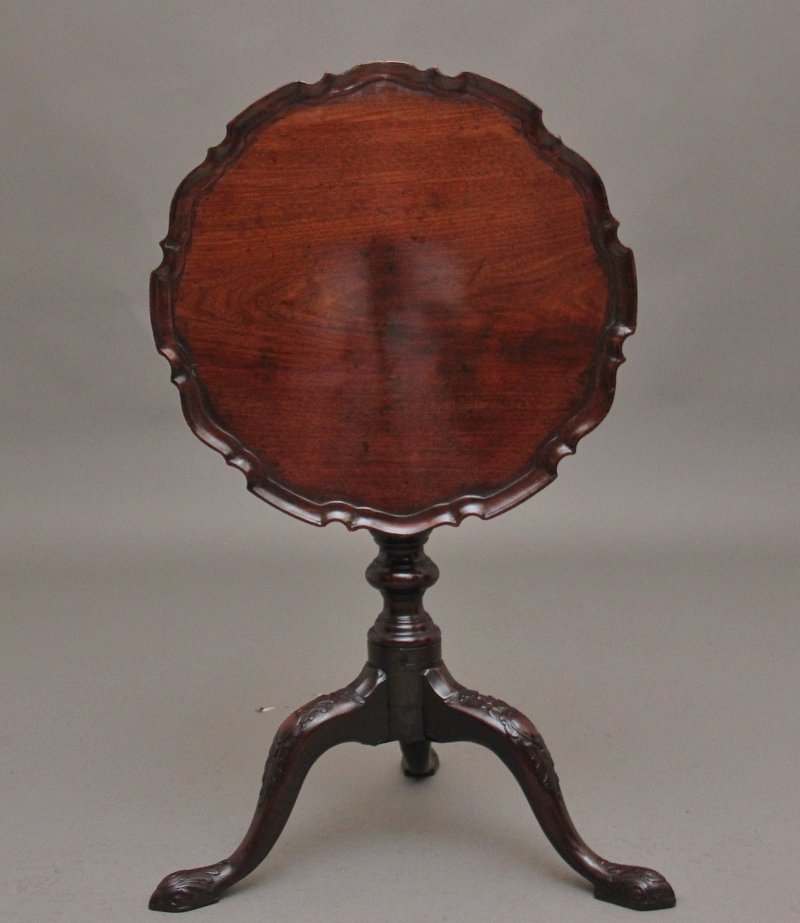 18th Century carved mahogany tripod table