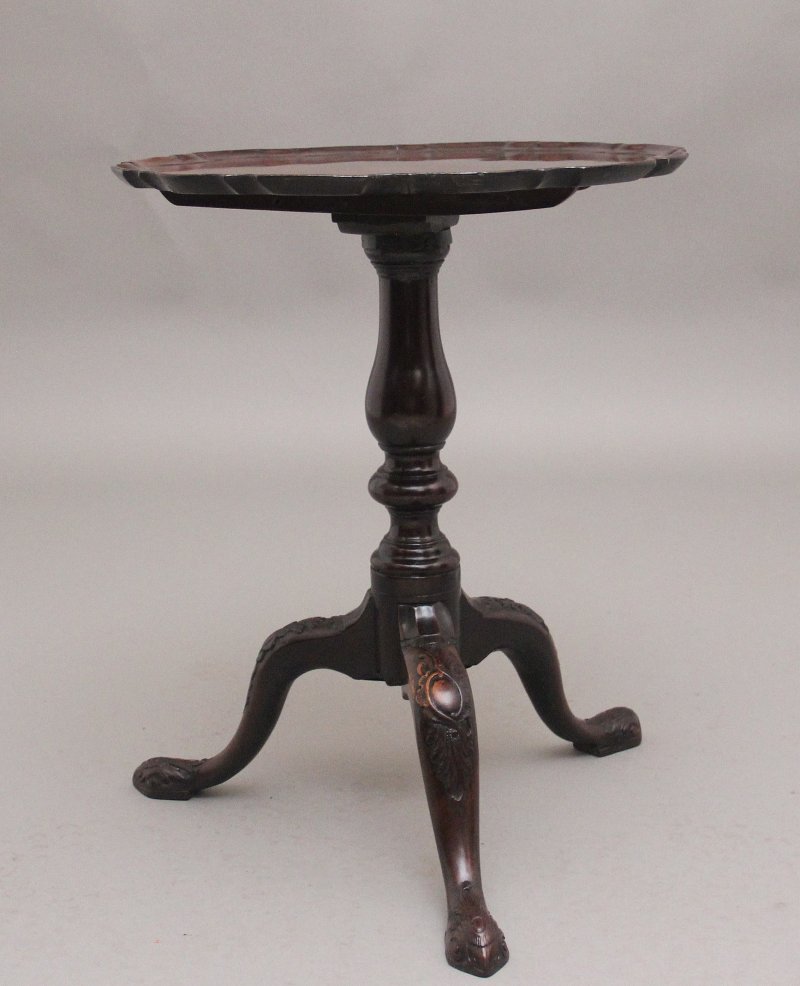 18th Century carved mahogany tripod table
