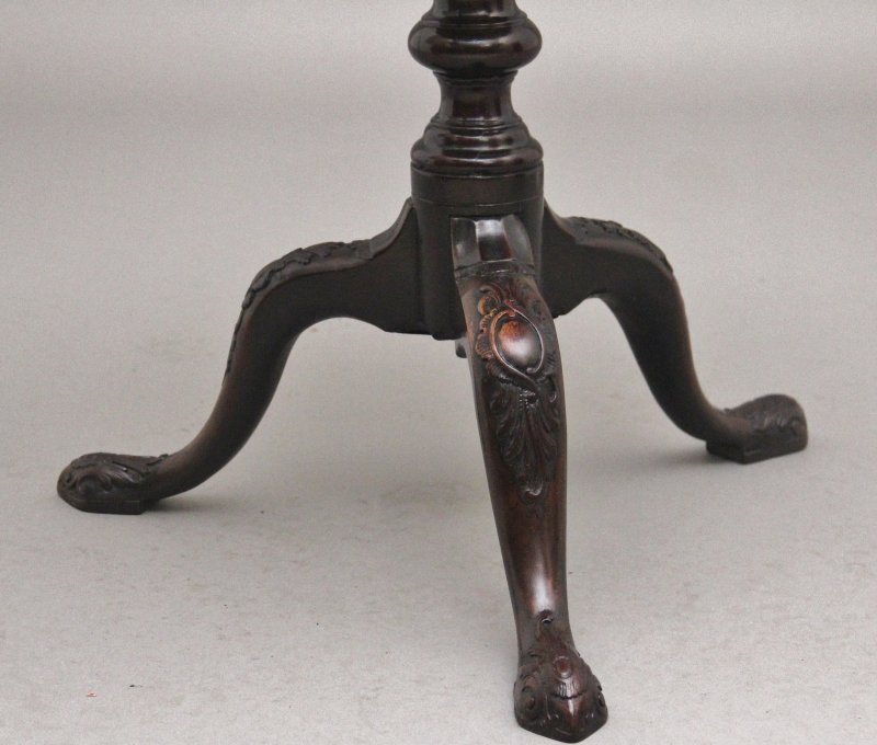 18th Century carved mahogany tripod table