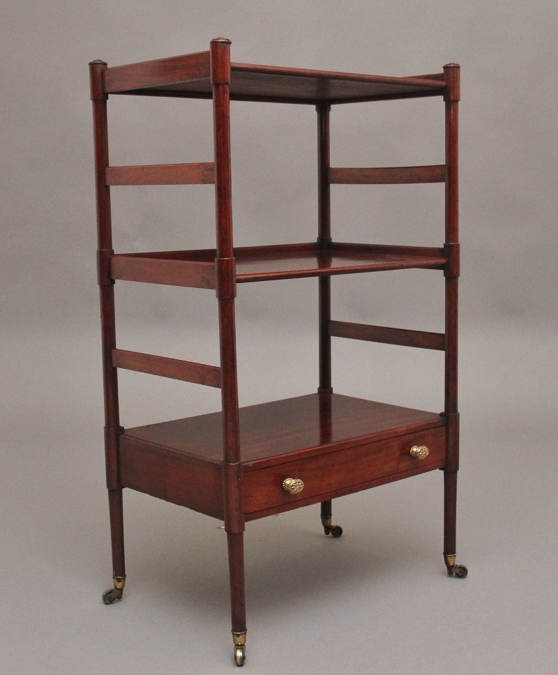 Early 19th Century three tier mahogany side table