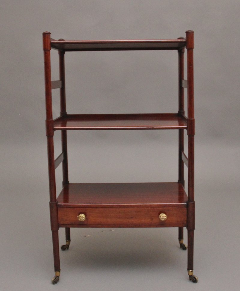 Early 19th Century three tier mahogany side table